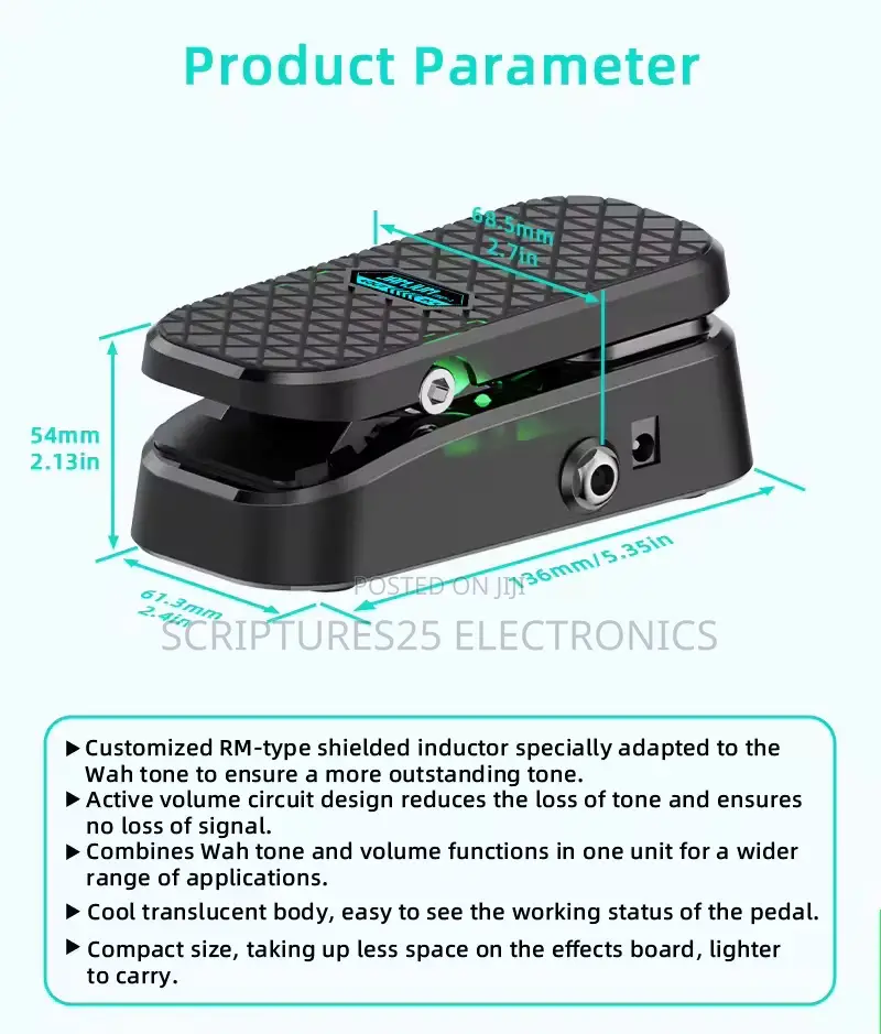 Wah Wah and Volume Control Guitar Effect Pedal
