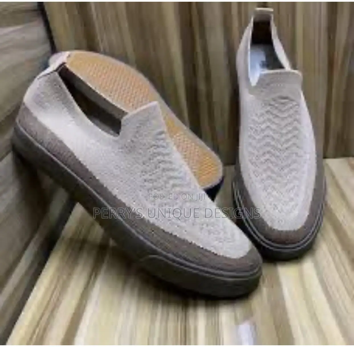 Sandtone Comfort Slip-on Sneakers – Beige Coffee Sole Edition