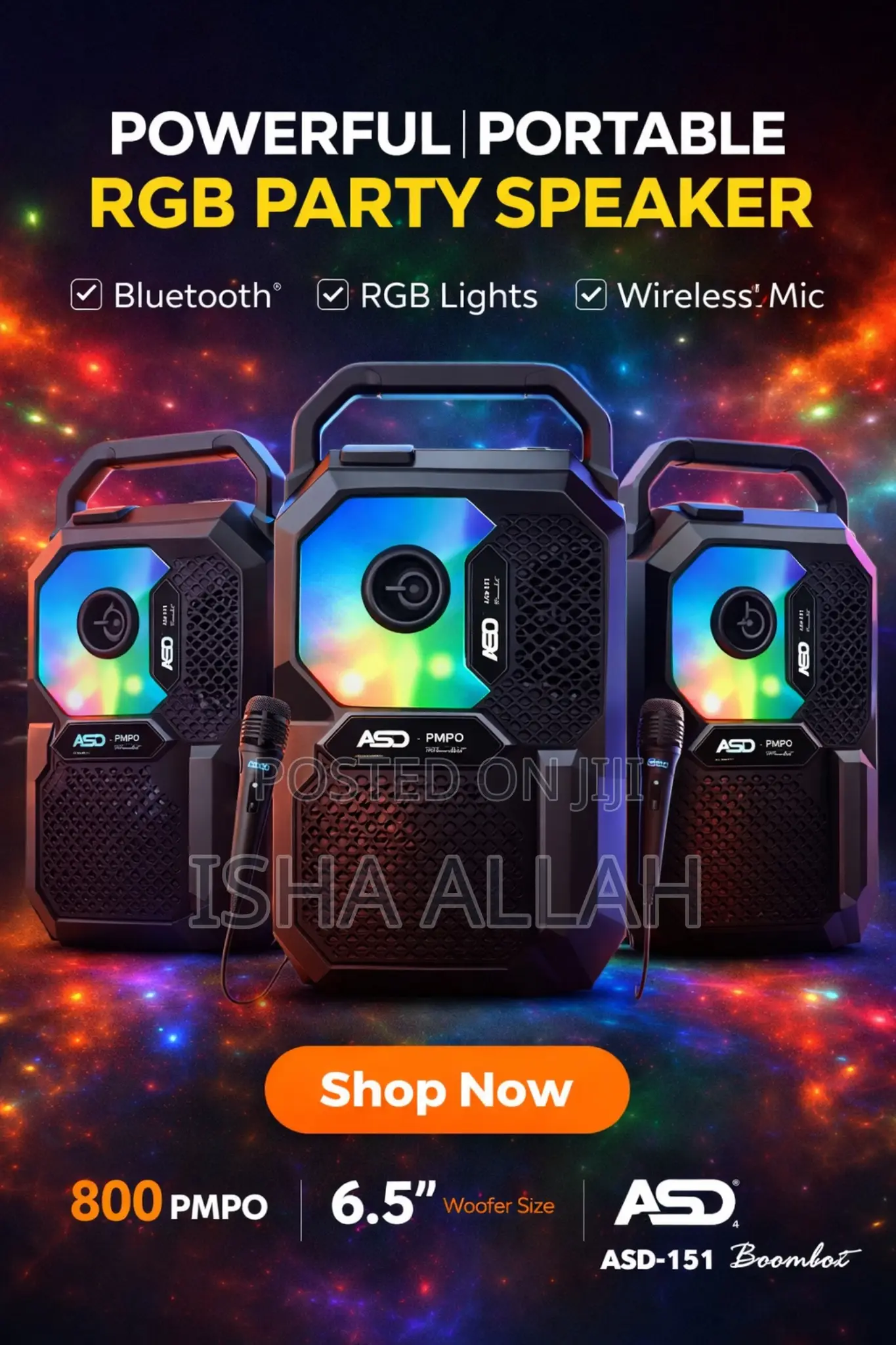 Asd Thunderbeat RGB Party Speaker With Mic