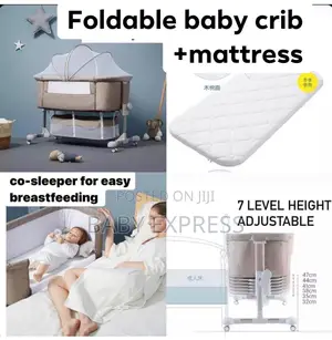 Adjustable Foldable Baby Bed Co-Sleeper – Portable Infant Crib.