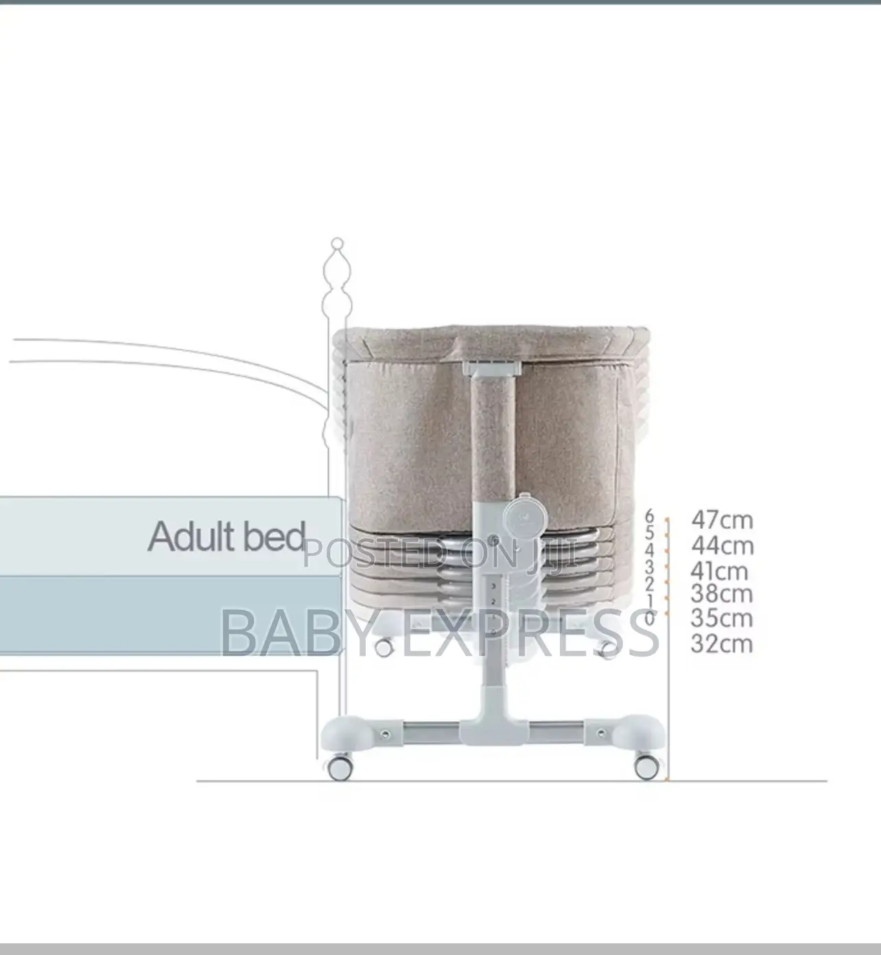 Adjustable Foldable Baby Bed Co-Sleeper – Portable Infant Crib.