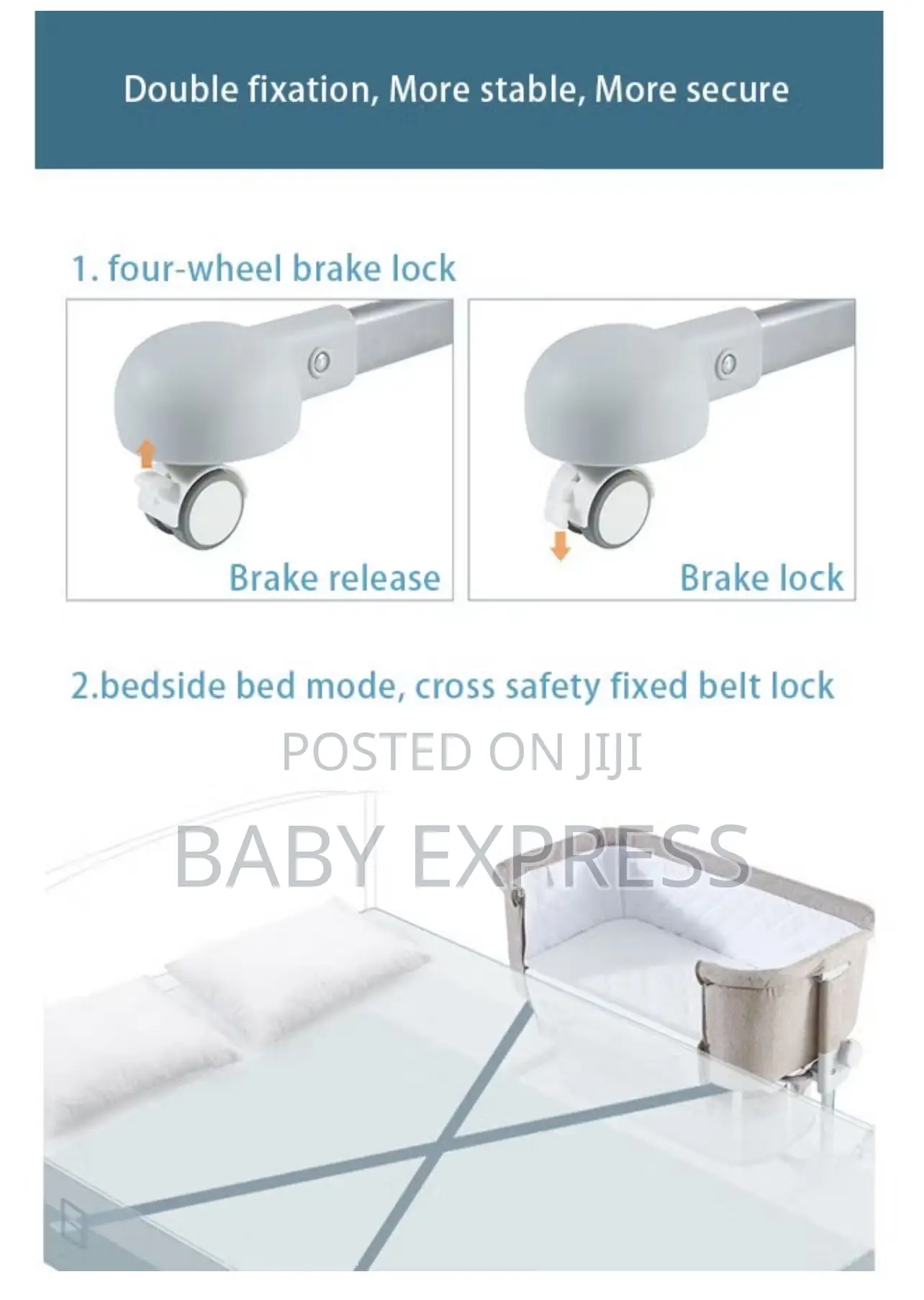Adjustable Foldable Baby Bed Co-Sleeper – Portable Infant Crib.