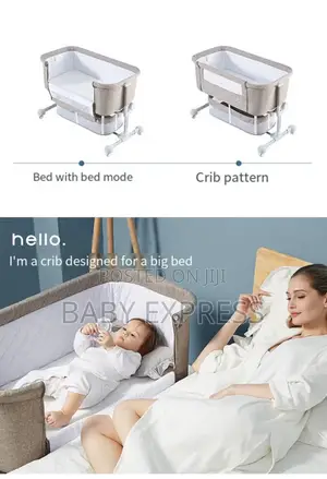 Adjustable Foldable Baby Bed Co-Sleeper – Portable Infant Crib.