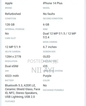 Apple iPhone 14 Plus 128 GB Blue