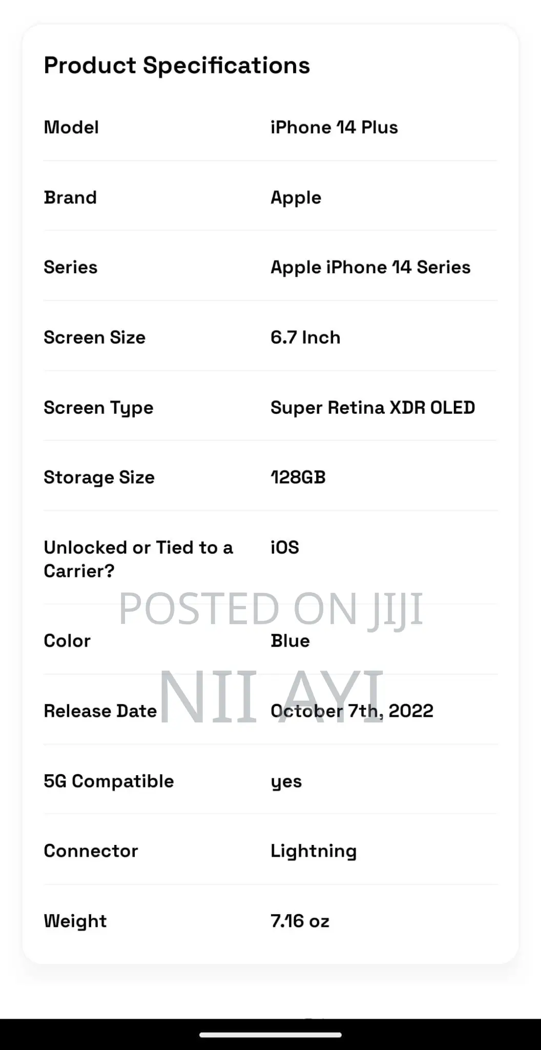 Apple iPhone 14 Plus 128 GB Blue
