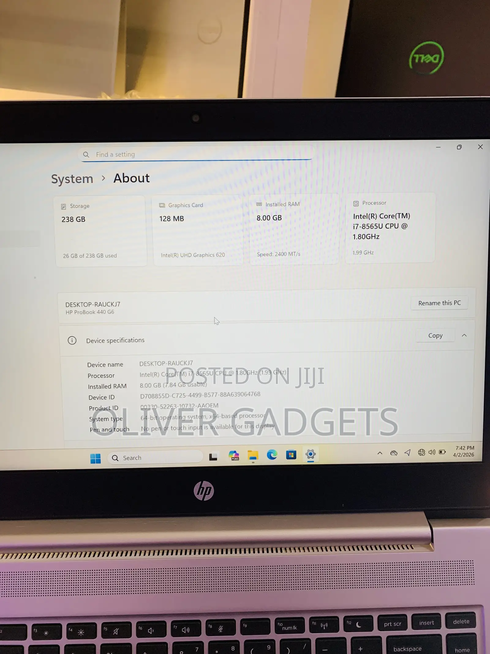 Laptop HP ProBook 440 G6 8GB Intel Core i7 SSD 256GB