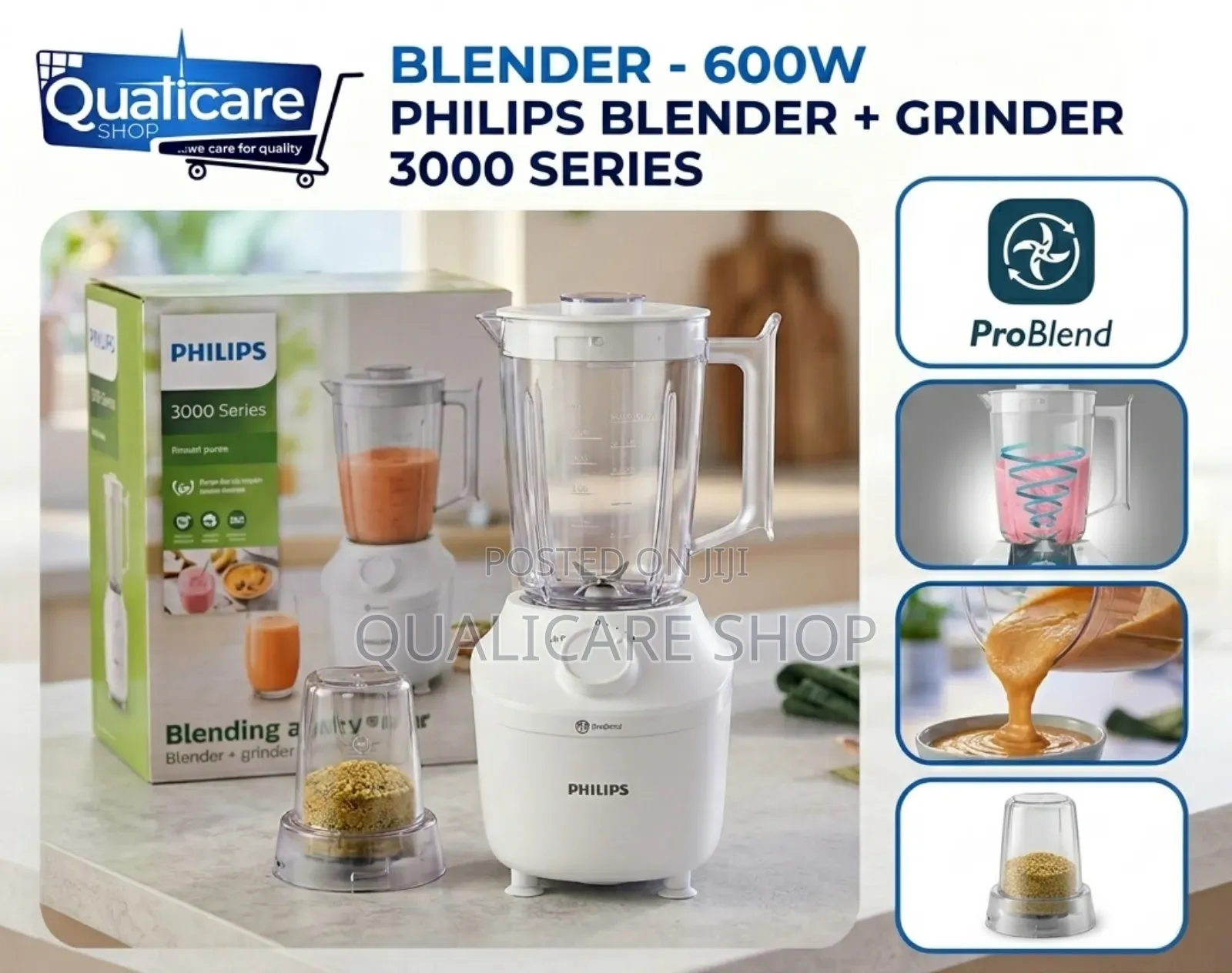 600w Philips Blender + Chopper 3000 Series