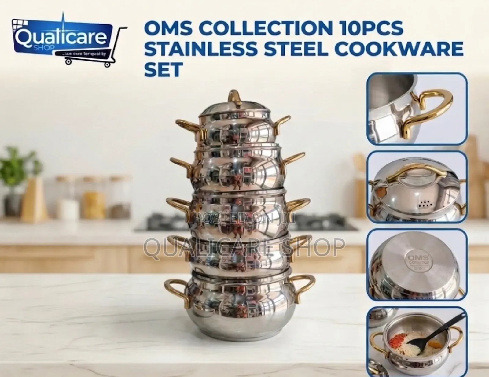 Oms Collection 10pcs Stainless Steel Cookware