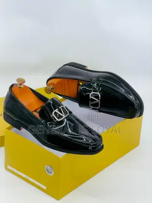 Valentino Garavani Black Mirror Loafers Shoe