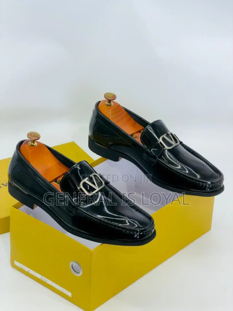 Valentino Garavani Black Mirror Loafers Shoe
