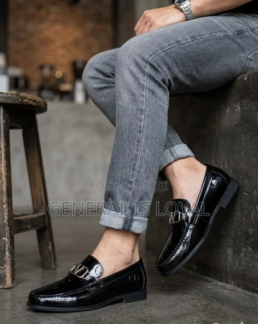 Valentino Garavani Black Mirror Loafers Shoe