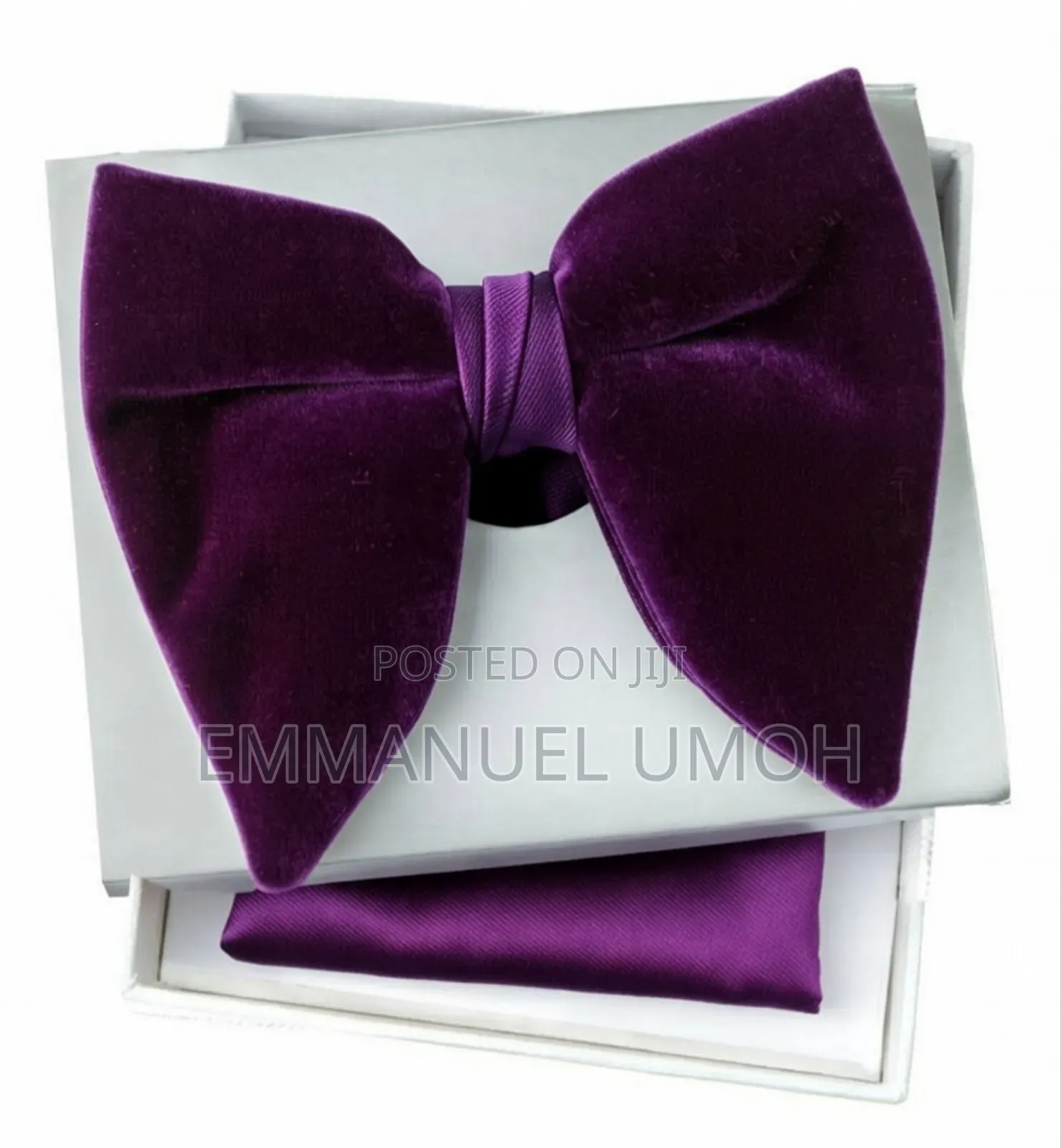 Classic Velvet Butterfly Bow Tie and Pocket Kerchief