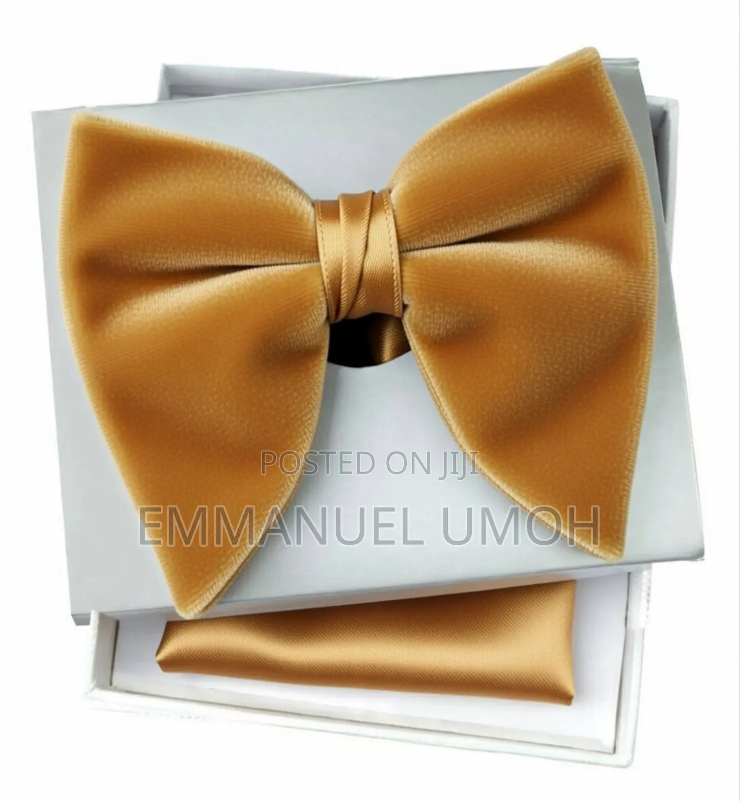 Classic Velvet Butterfly Bow Tie and Pocket Kerchief