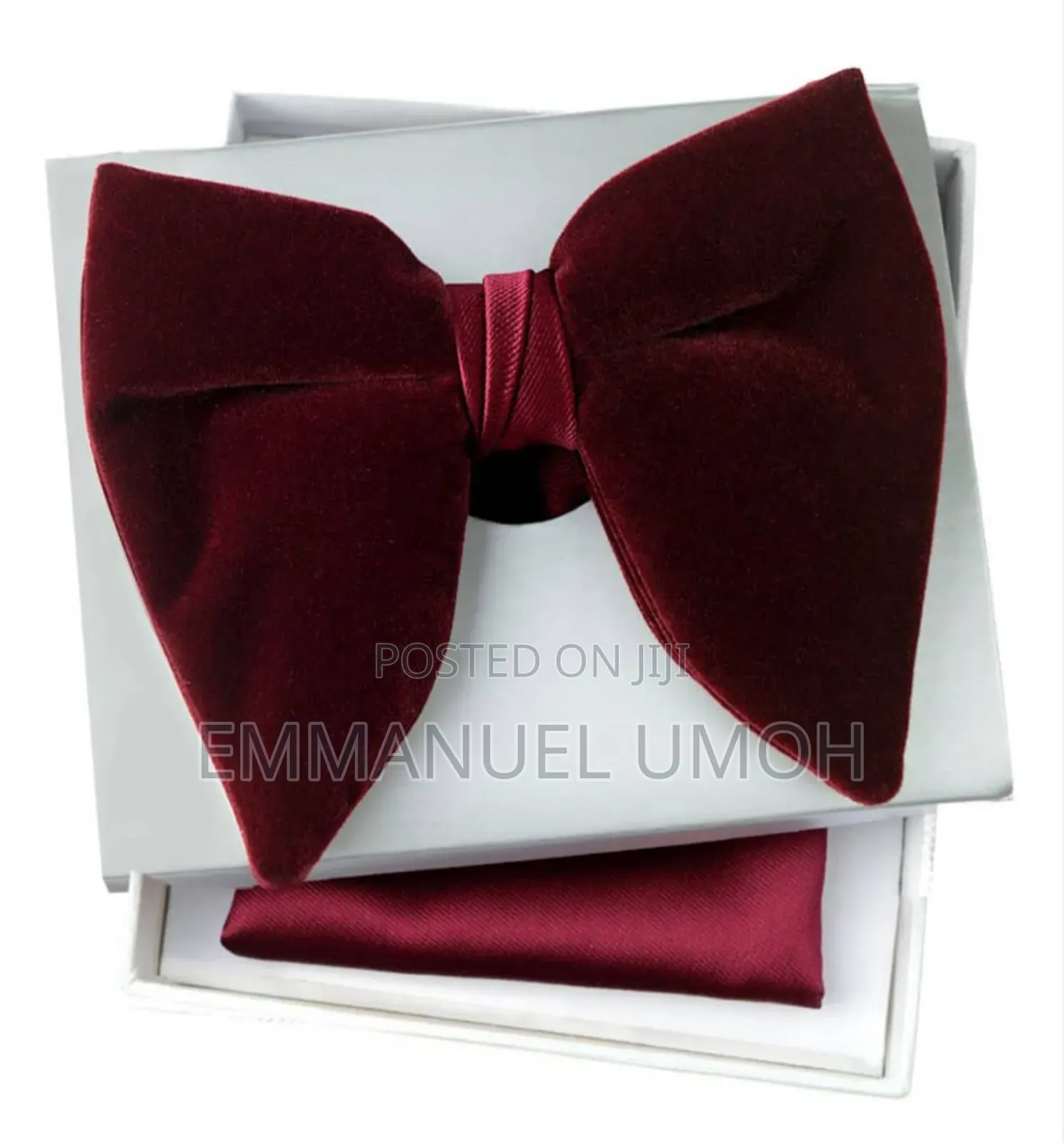 Classic Velvet Butterfly Bow Tie and Pocket Kerchief