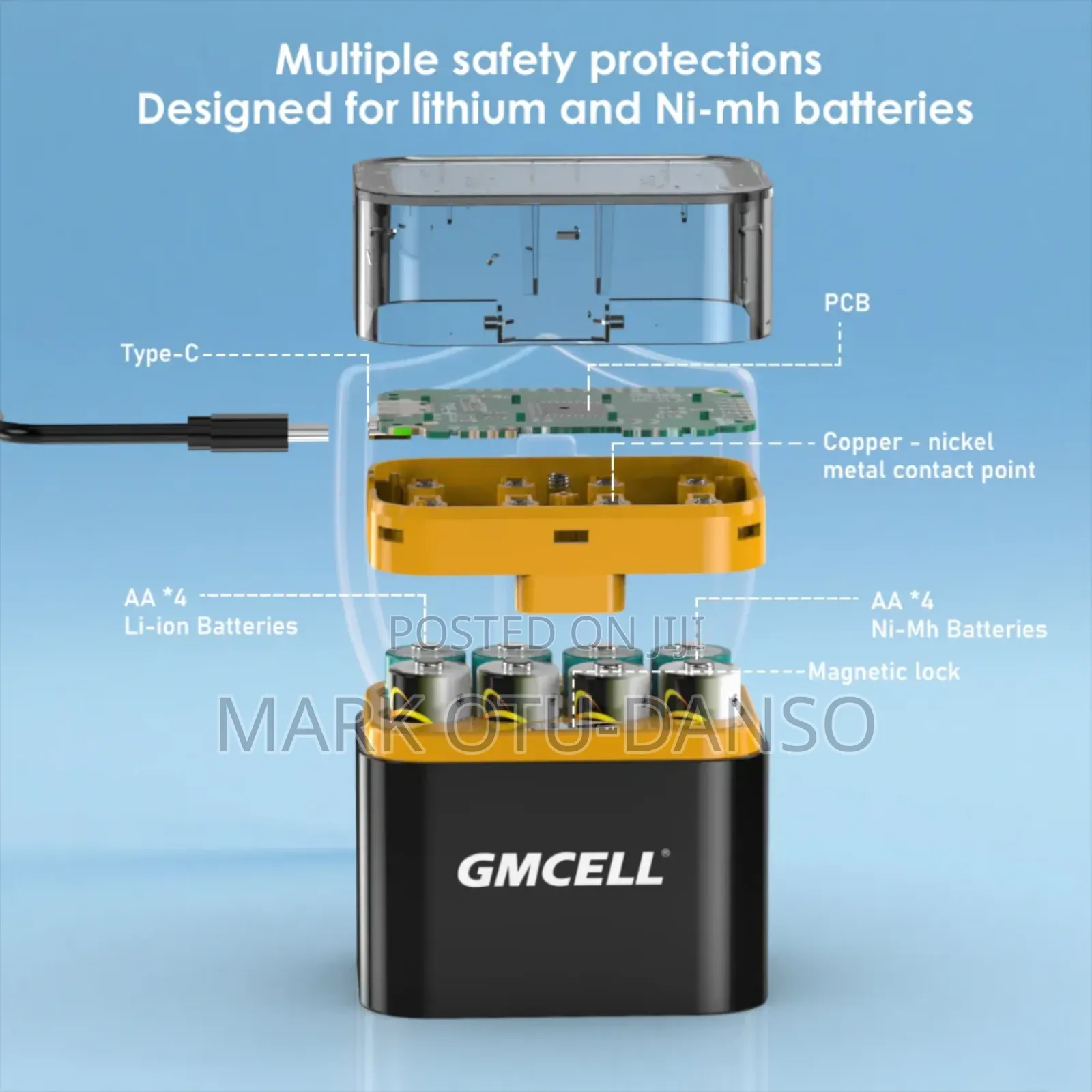 8 Rechargeable Lithium Aa 3000/3600mwh Batteries With a Charging Unit