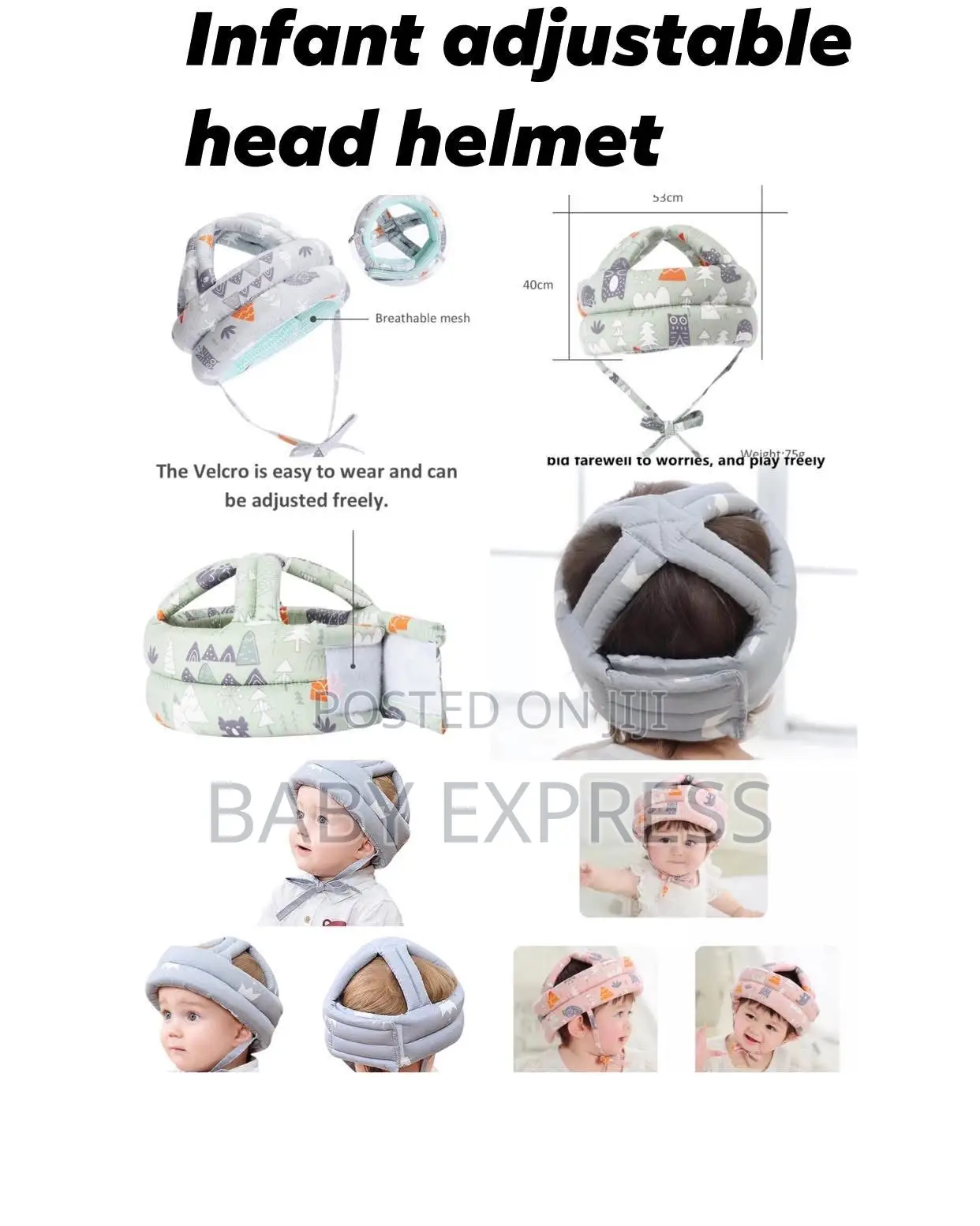 Adjustable Baby Protective Head Helmet – Soft Anti-Fall Safety Cap