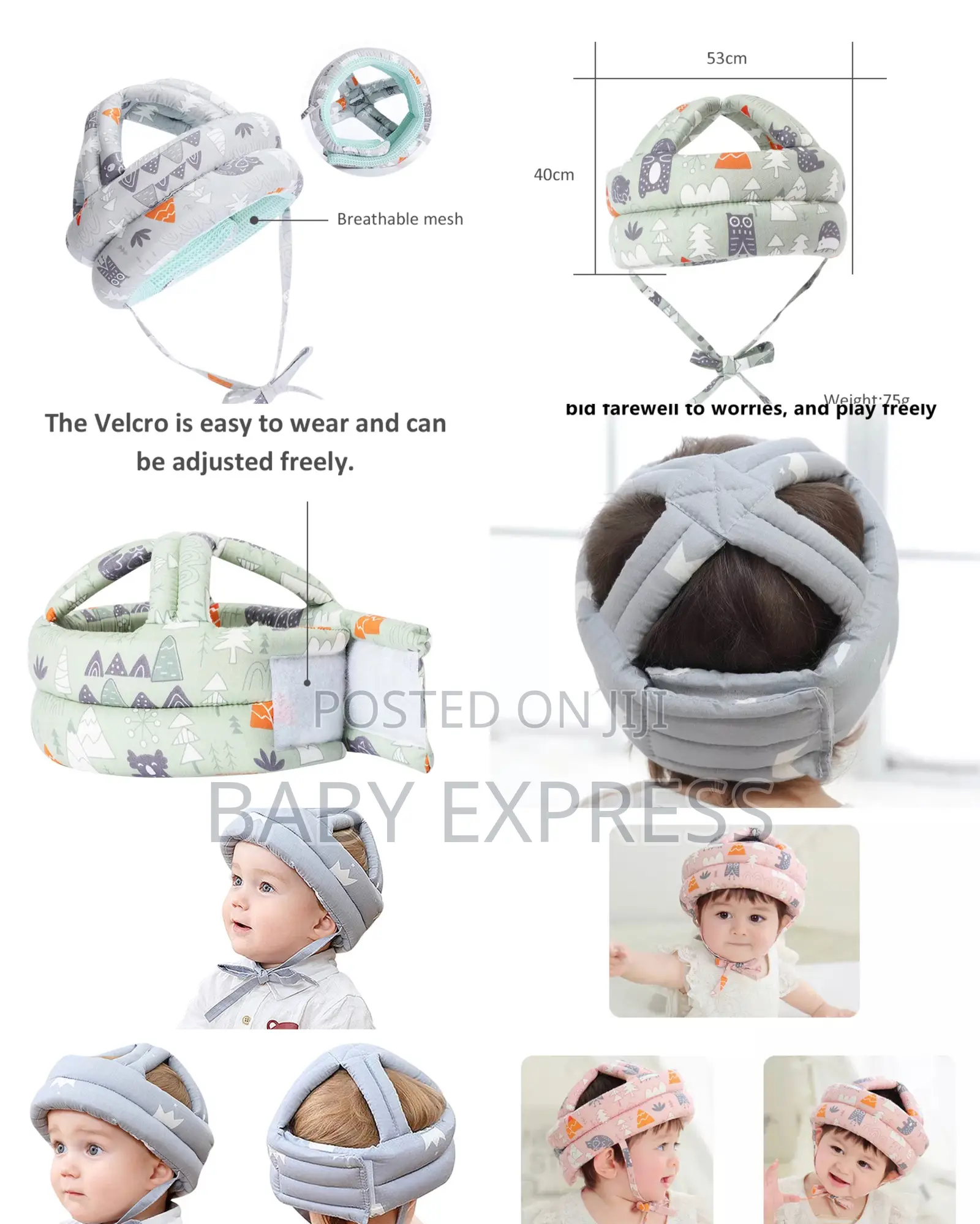 Adjustable Baby Protective Head Helmet – Soft Anti-Fall Safety Cap
