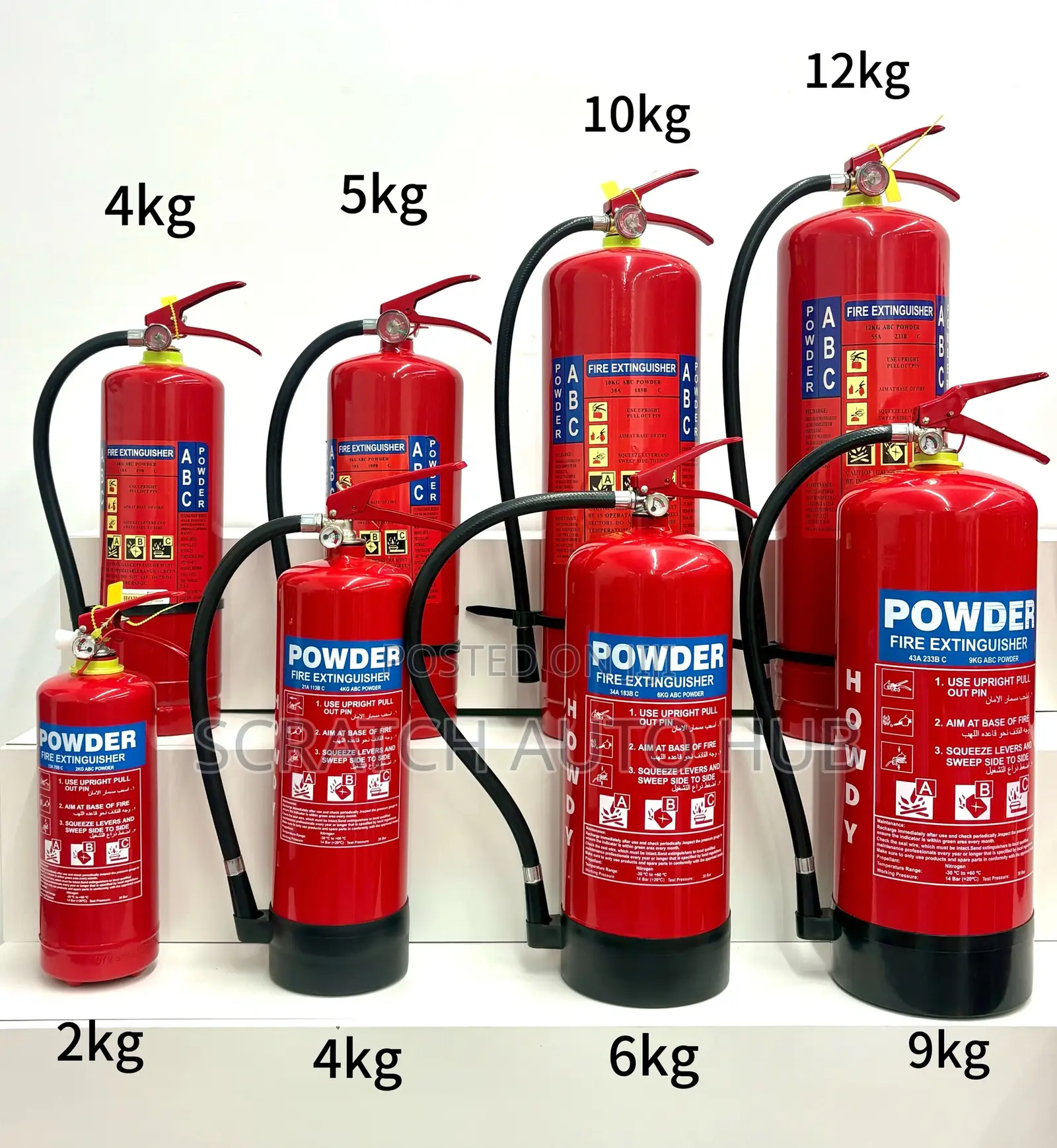 Fire Extinguisher- 1kg-9kg-4kg-12kg for Cars Office Home Hotel (Ect)