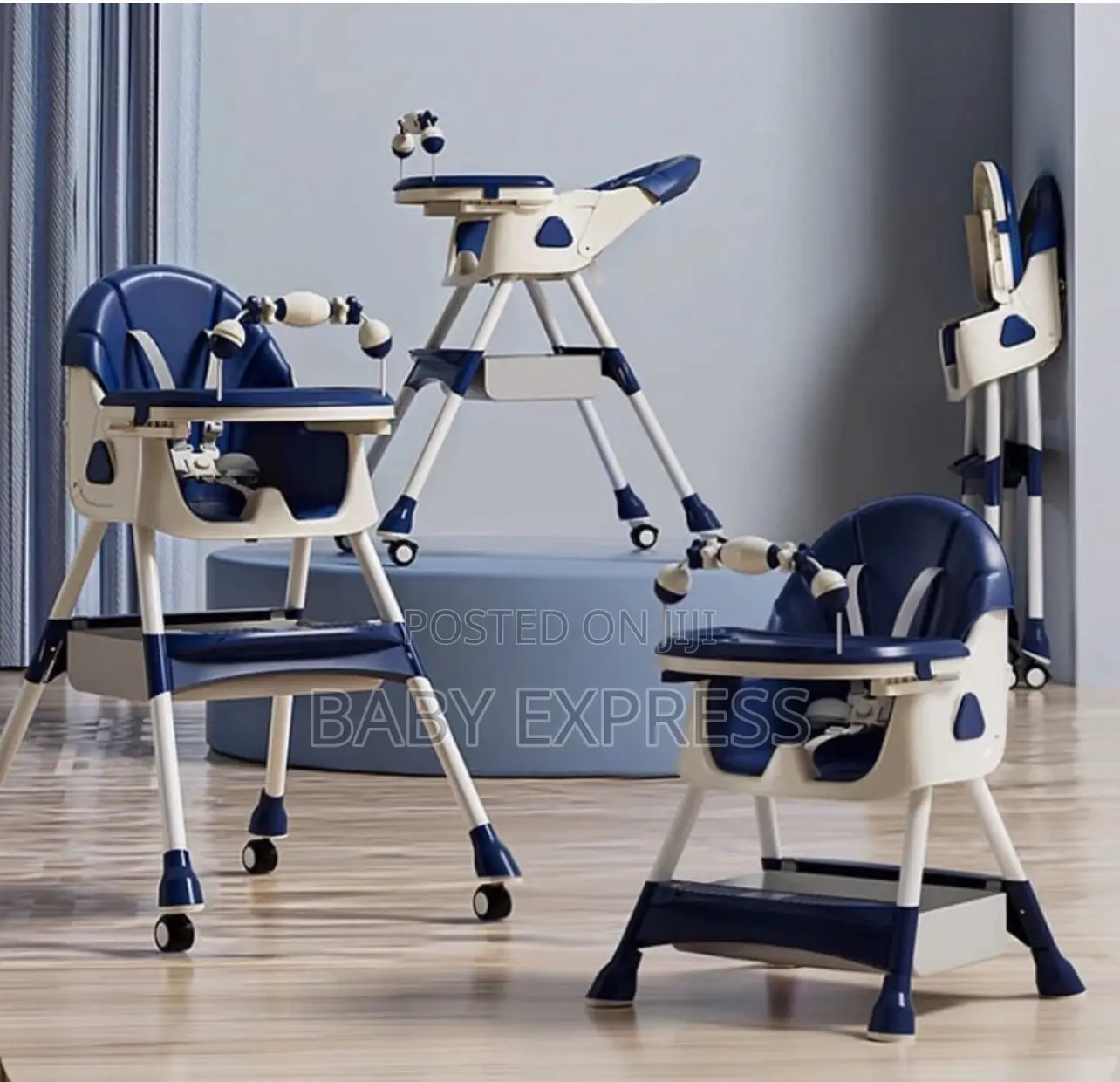 Multi-functional 4-in-1baby High Chair With Wheelfoldable Adjustable