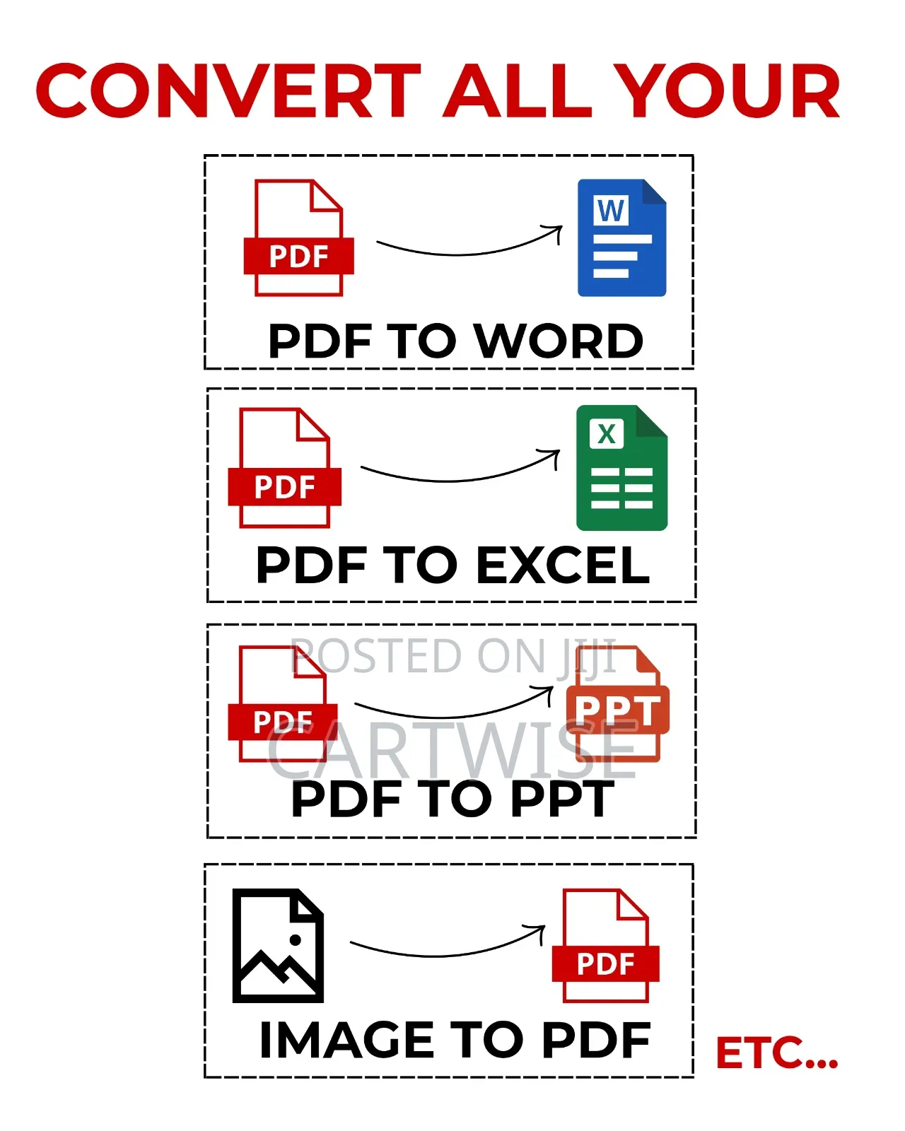 Convert PDF to Word Documents Etc