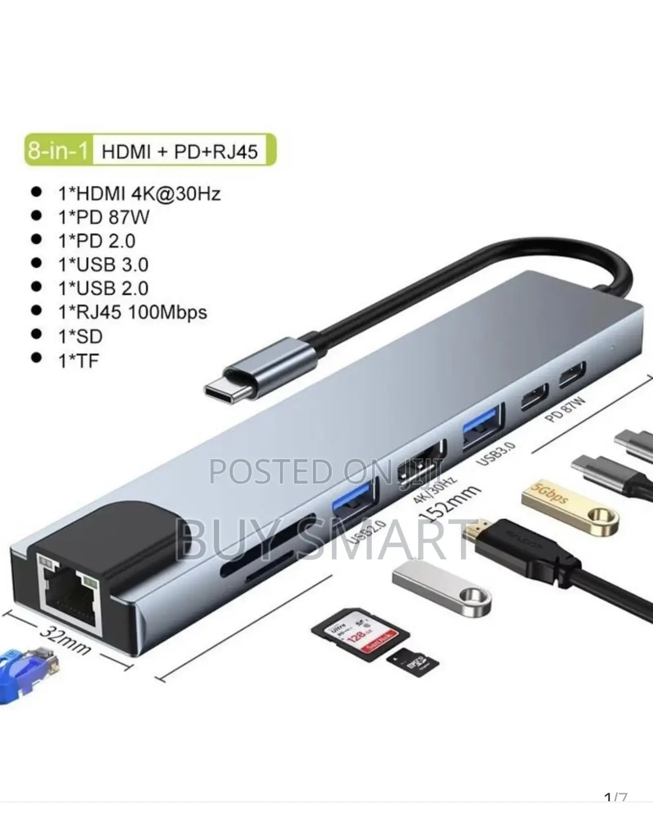 Usb-C to HDTV 8-Port Adapter