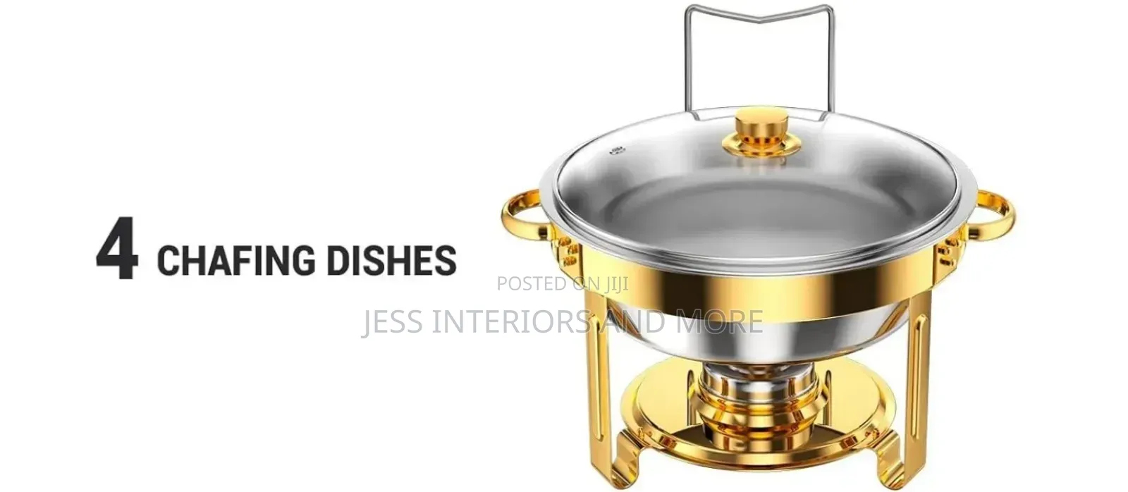 Round Chafing Dishes for Buffet (4 Pack) 5qt,