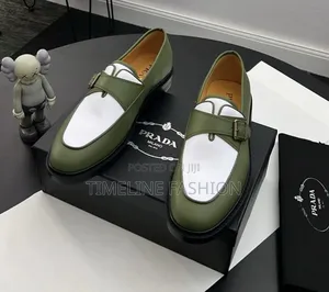 Quality Prada Milano Green and White Men's Leather Shoes