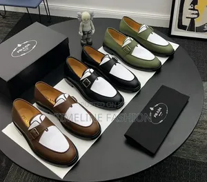 Quality Prada Milano Green and White Men's Leather Shoes