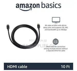 Amazon Basics 8k 10ft Ultra High Speed Hdmi To Hdmi Cable From Usa