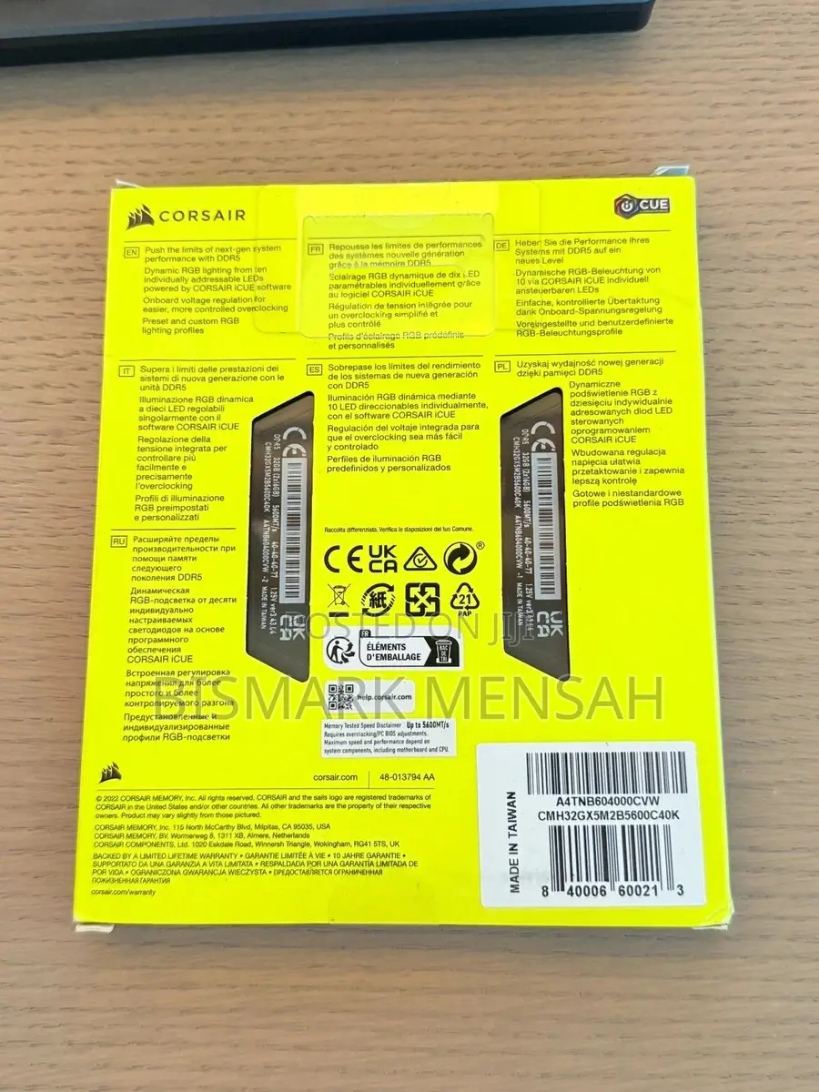 Corsair Vengeance RGB 32gb (2x16gb) Ddr5
Ram