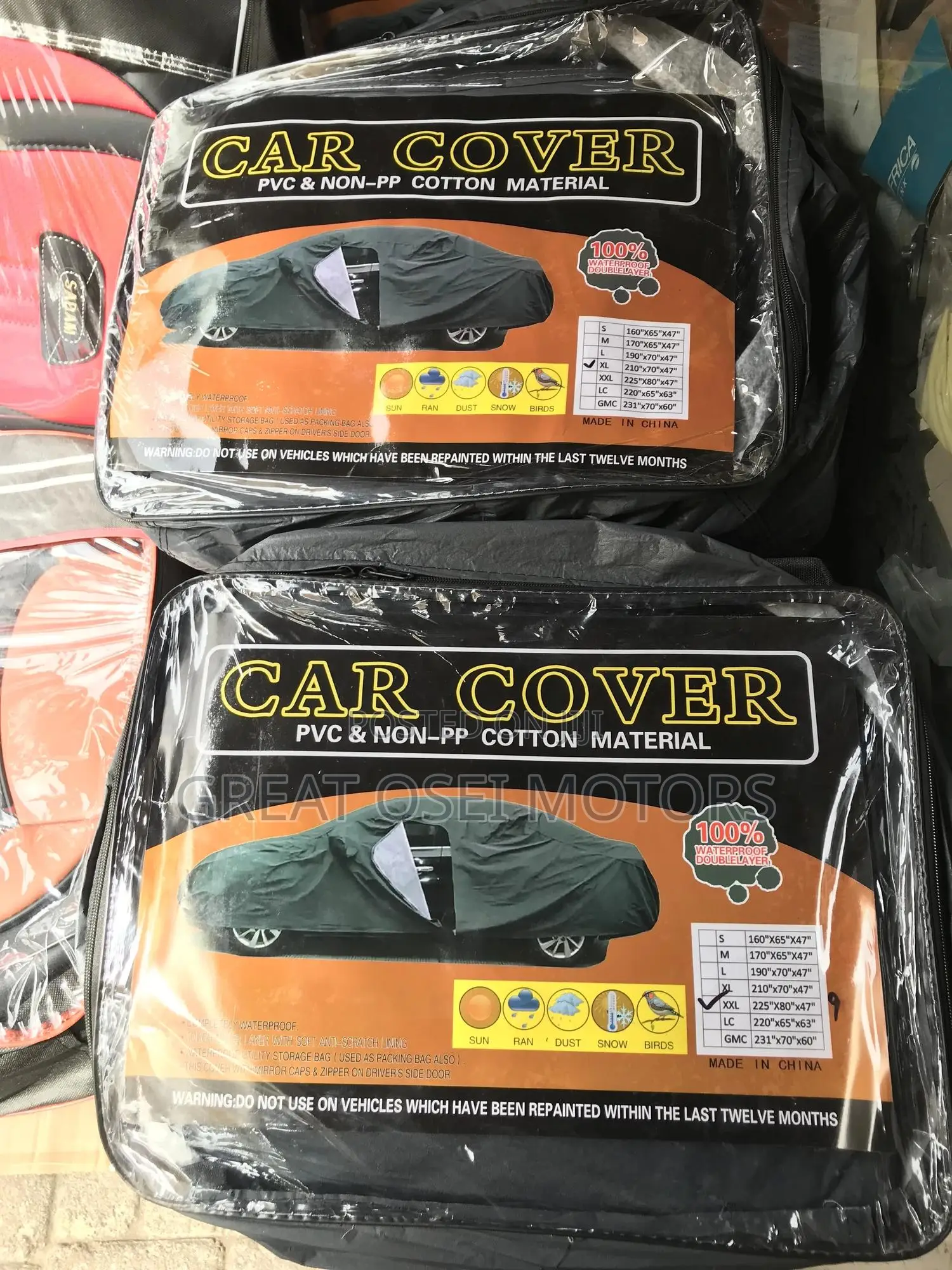 Car Covers (Different Sizes)