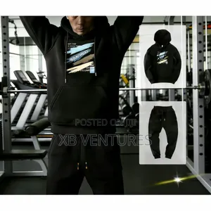 Hoodie With Patchwork Design, Long-Sleeved Suit Two-Piece Set