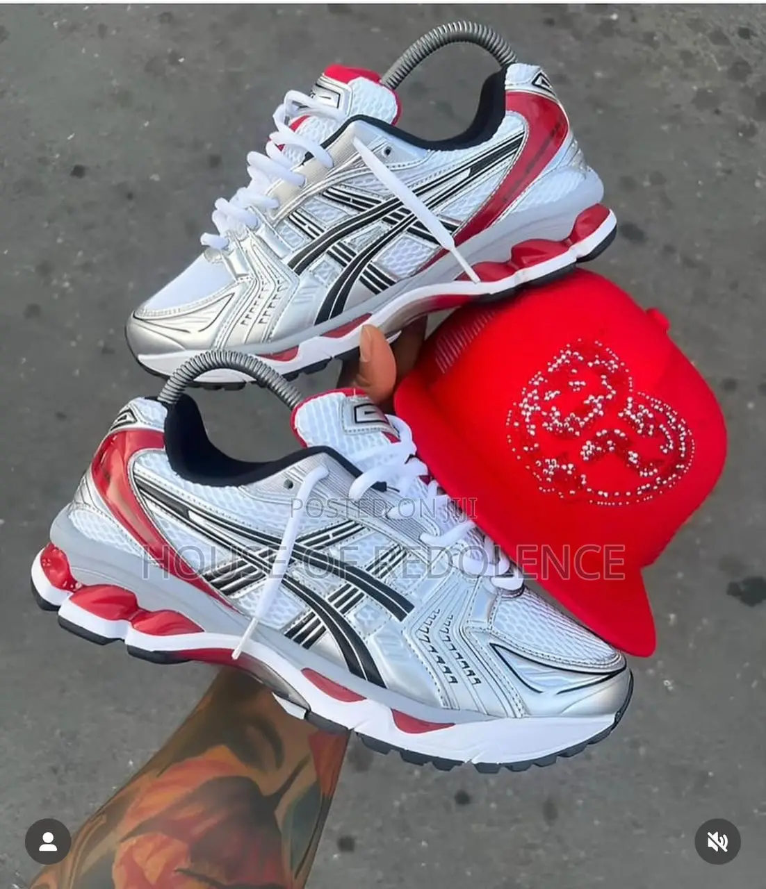 Asics Gel-Kayano 14 White Classic Red Sneakers