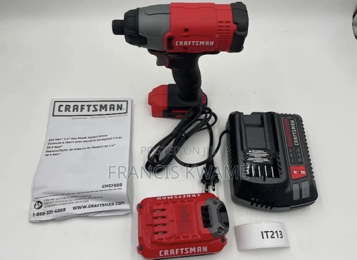 Craftsman V20 1/4 Cordless Impact Driver-Kit 20v Max Cmcf800+Batttery