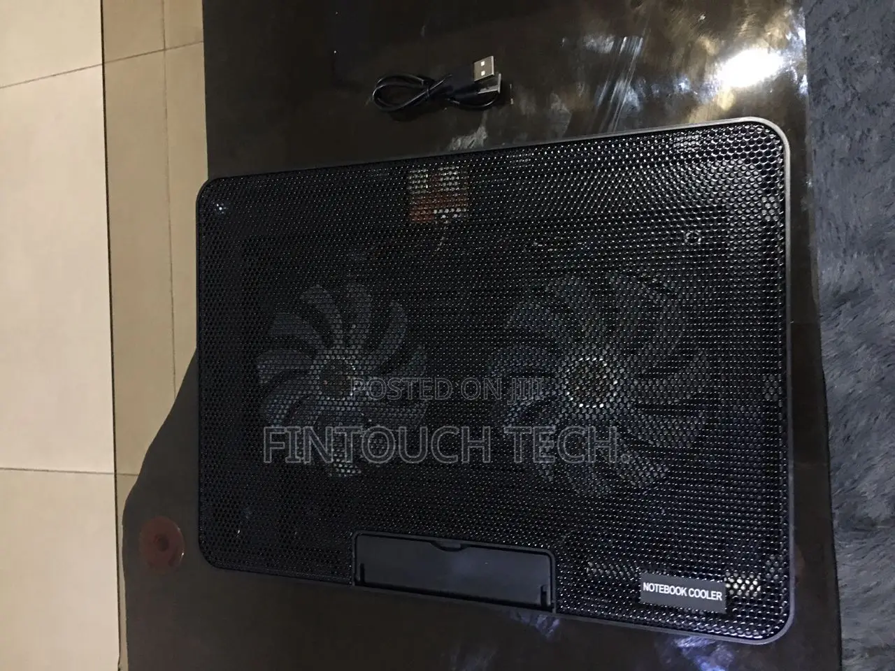 Laptop Cooling Pad With Double Fan, Led and Adjustable Lift Tripod