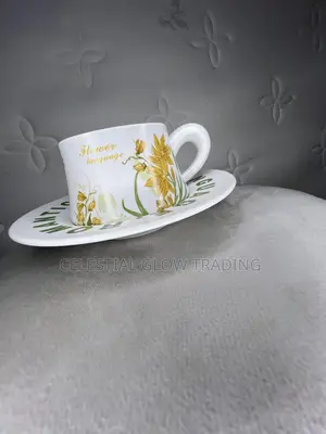 Elegant Ceramic Tea Cup and Saucer Floral Design