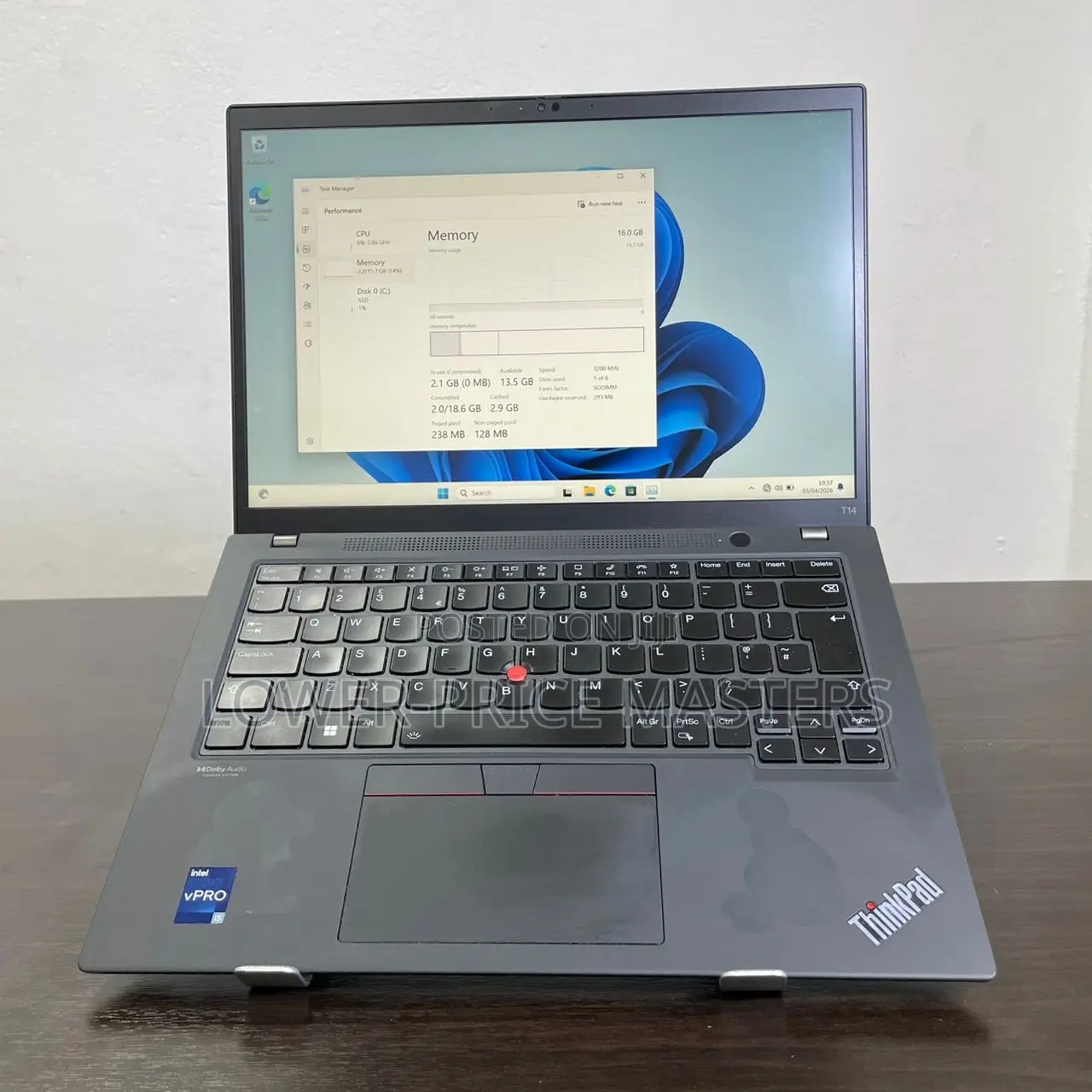 New Laptop Lenovo ThinkPad T14 G3 16GB Intel Core i5 SSD 256GB