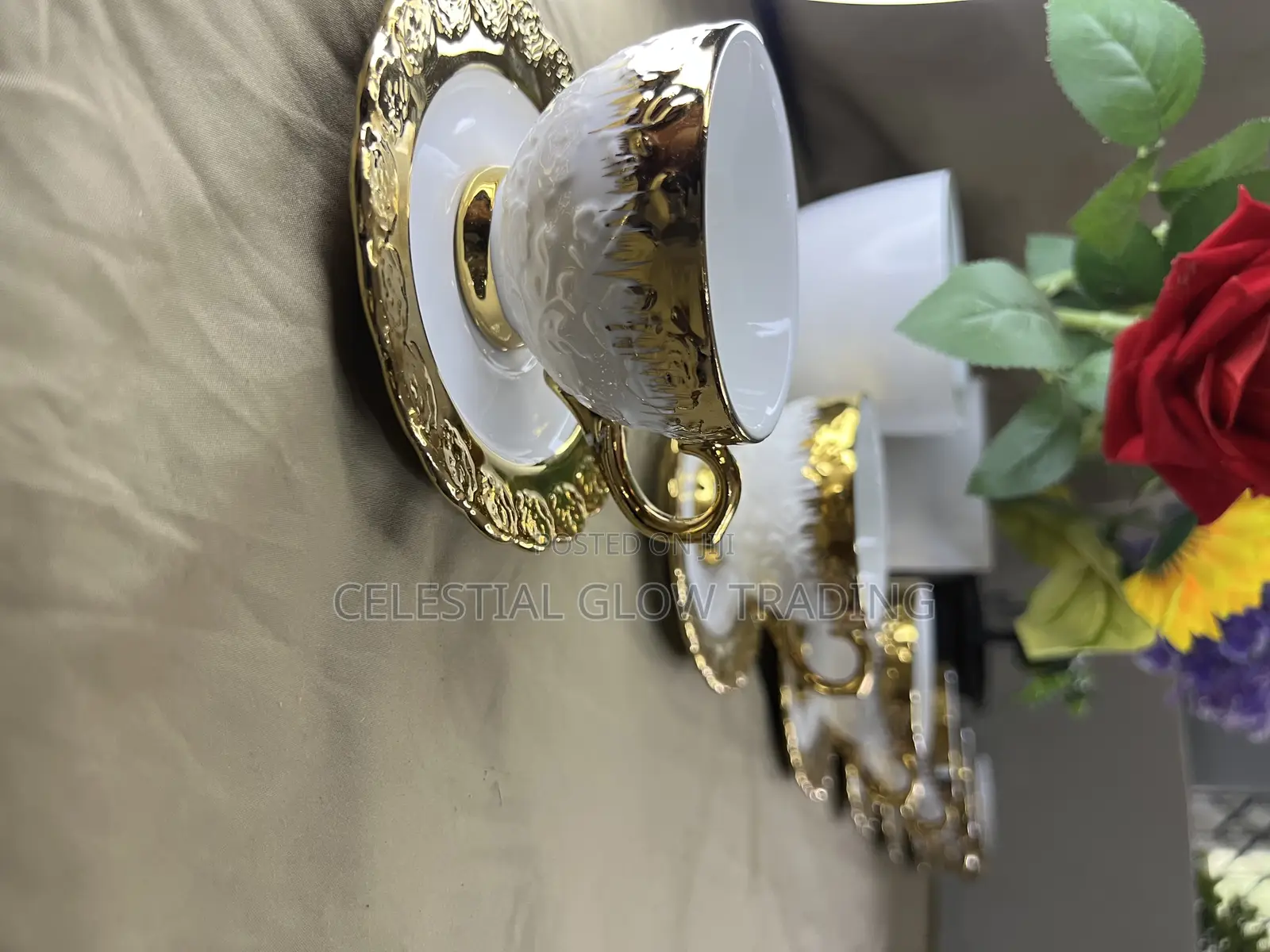 Royal Ceramic Tea Set Luxury Gold Design
