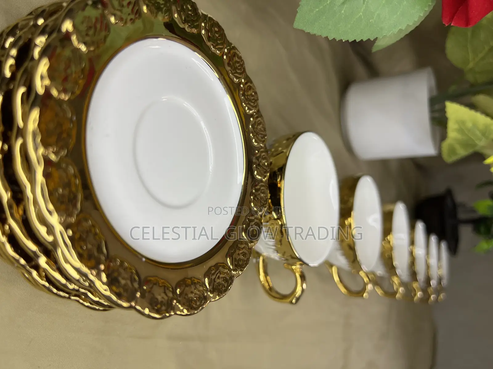 Royal Ceramic Tea Set Luxury Gold Design