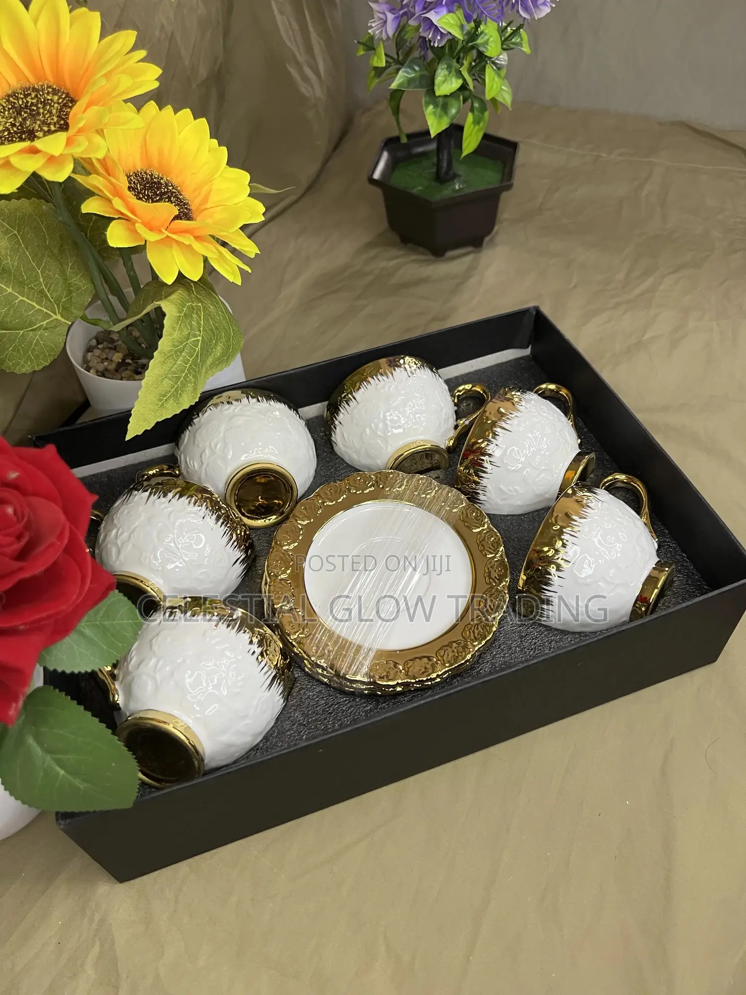 Royal Ceramic Tea Set Luxury Gold Design