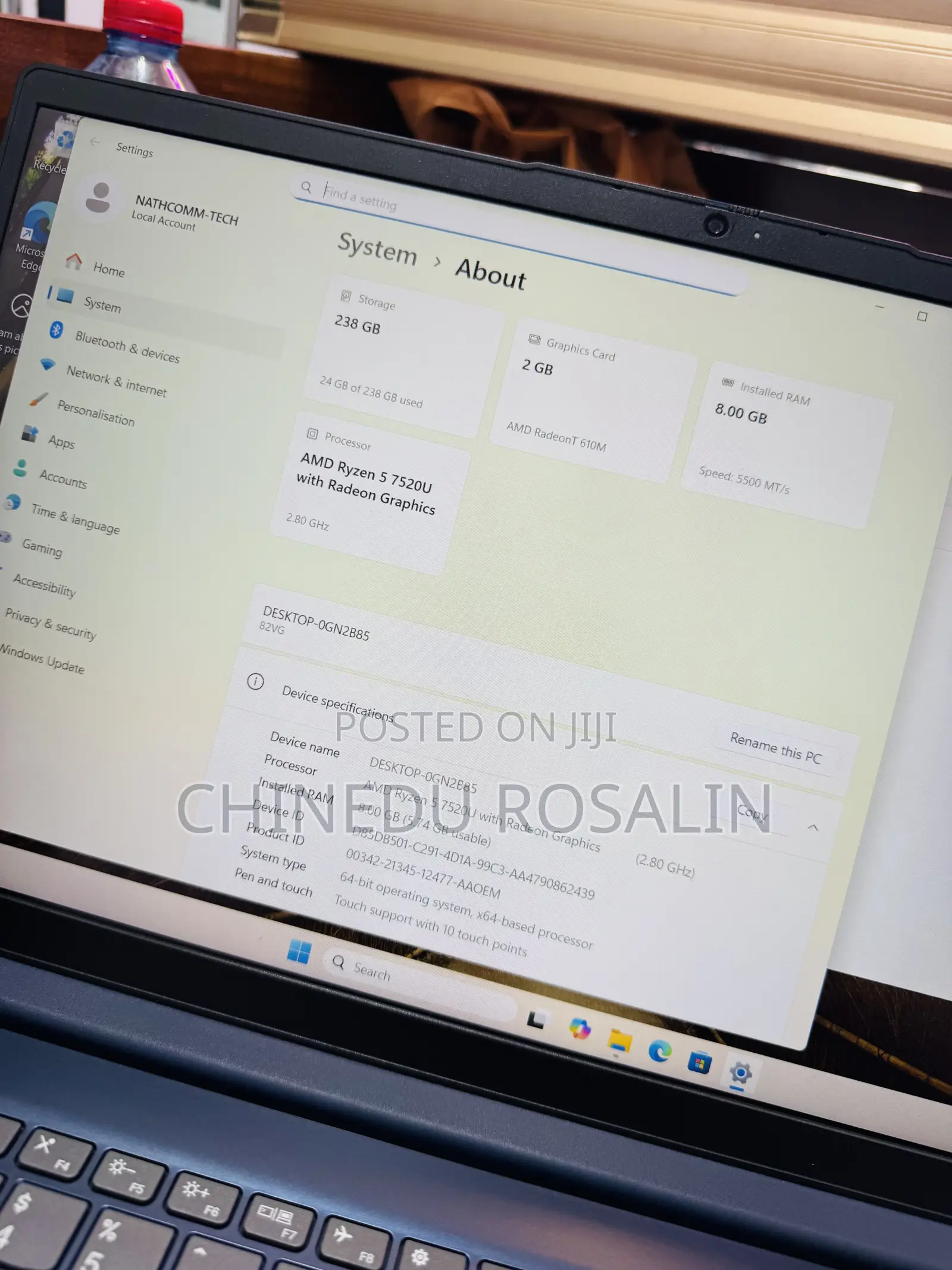 Laptop Lenovo IdeaPad 1 8GB AMD Ryzen 5 SSD 256GB