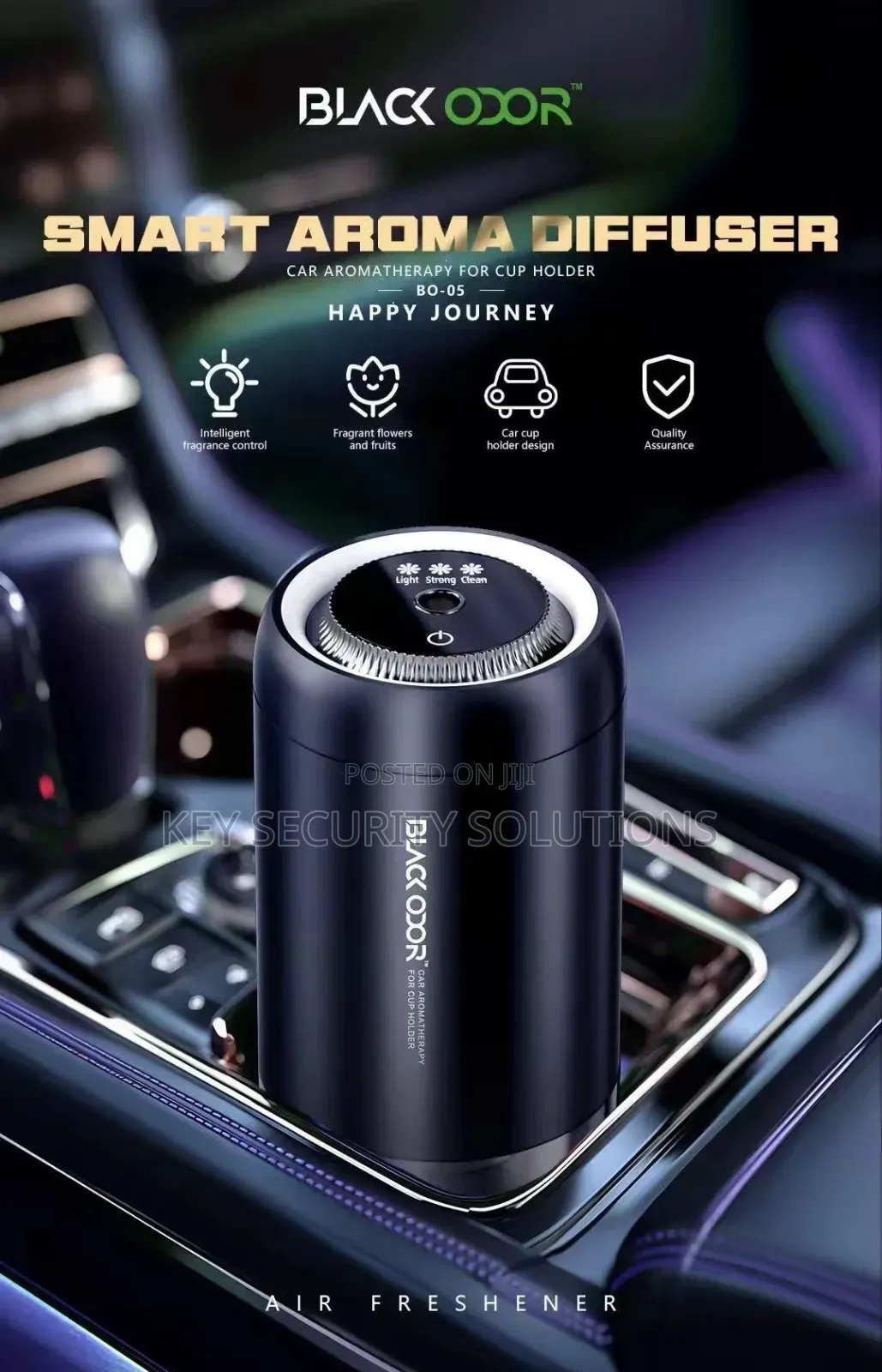 Black Odor Smart Car Aromatherapy Diffuser