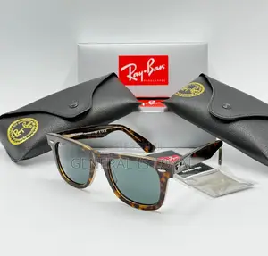 Ray-Ban Original Wayfarer in a Striped Blue Acetate Frame.
