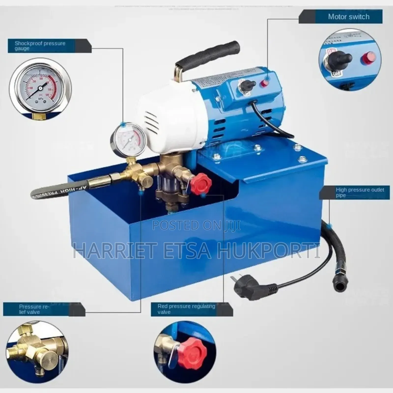 Electric Pressure Testing Pump Water Pipeline Testing Press25kg/2.5mpa