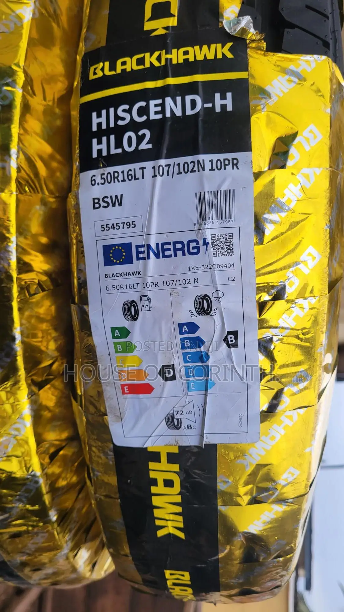 6.50r16lt Blackhawk Hiscend-H Hl02 107/102n 10pr Tubeless