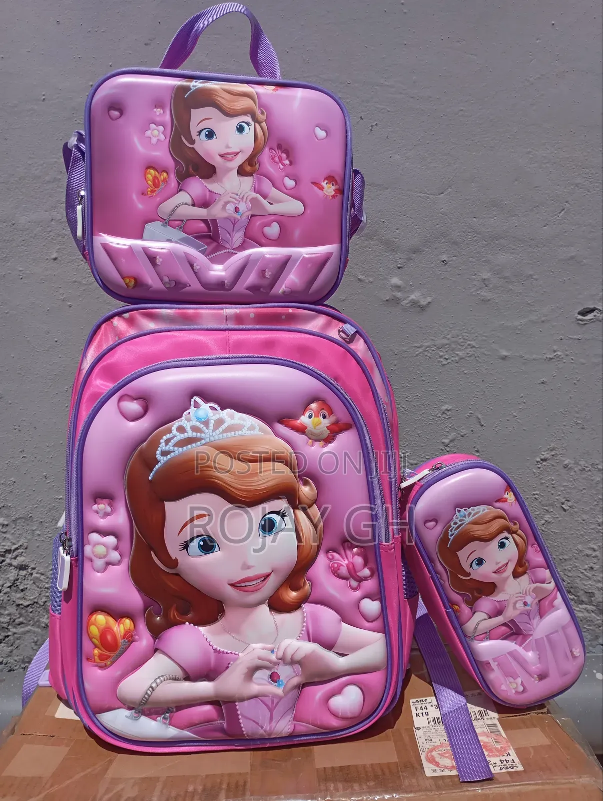 3 in 1 School Bag for Kid's (Backpack, Lunch Bag, Pencil Purse (Pink)