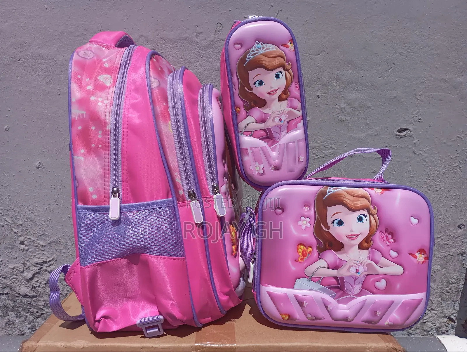 3 in 1 School Bag for Kid's (Backpack, Lunch Bag, Pencil Purse (Pink)