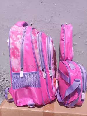3 in 1 School Bag for Kid's (Backpack, Lunch Bag, Pencil Purse (Pink)