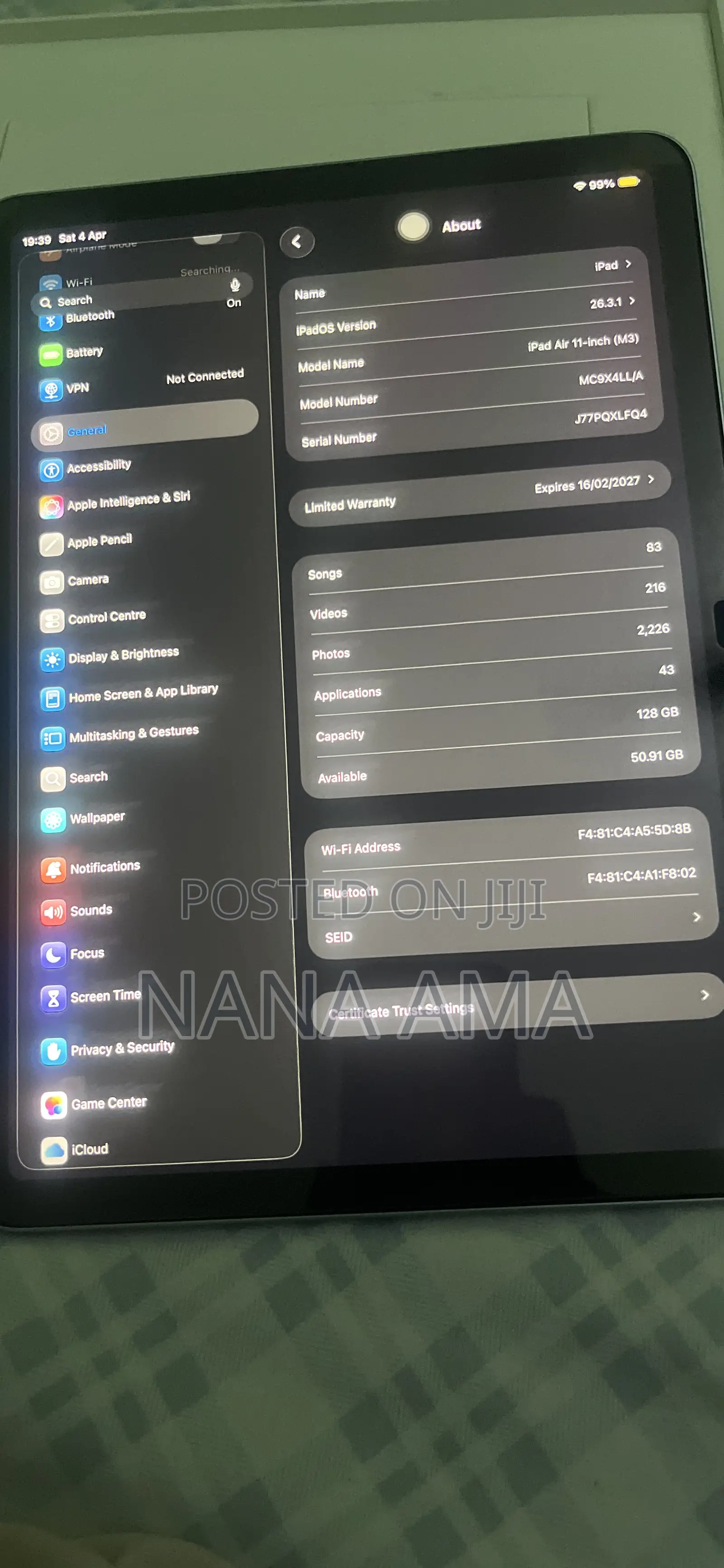 Apple iPad Air 128 GB Blue