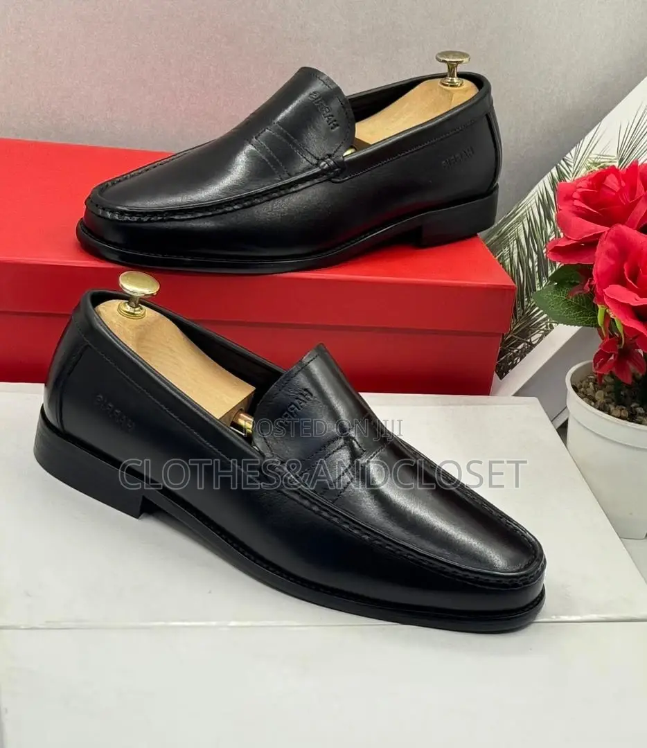 Harris Black Leather Penny Loafers